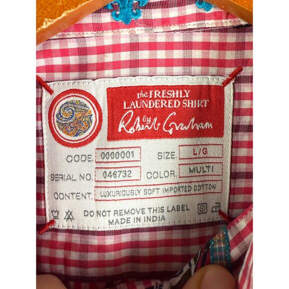 Robert Graham The Freshly Laundered Button Up Shirt Surfboard Red Mens Large - Picture 5 of 7